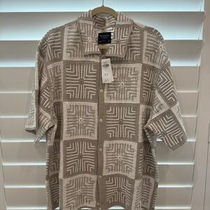 Abercrombie & Fitch Beige Patterned Men's Shirt